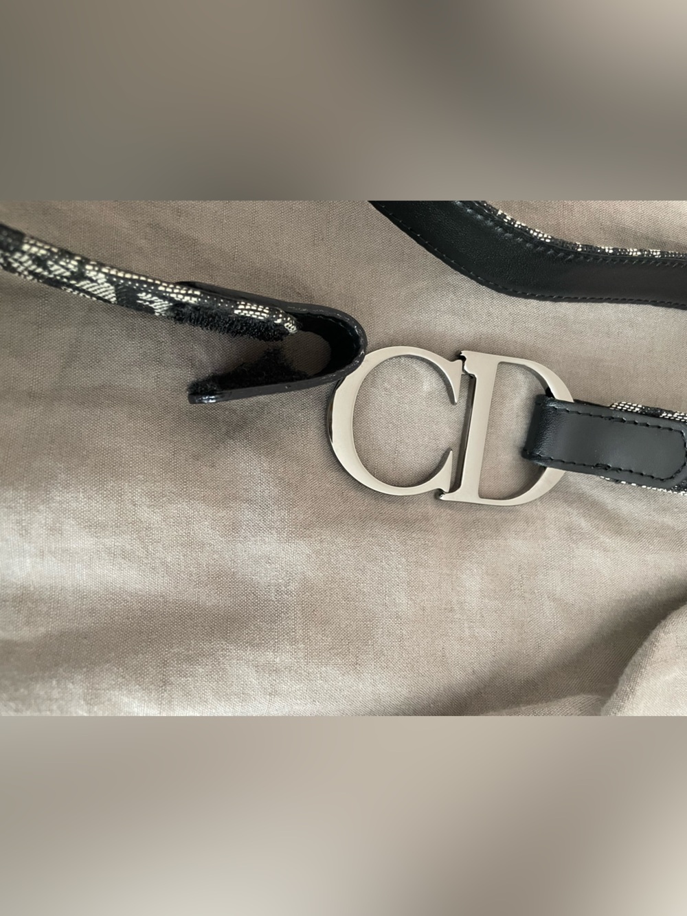 Dior Black Logo Belt with Silver-Tone Hardware - Picture 6 of 6